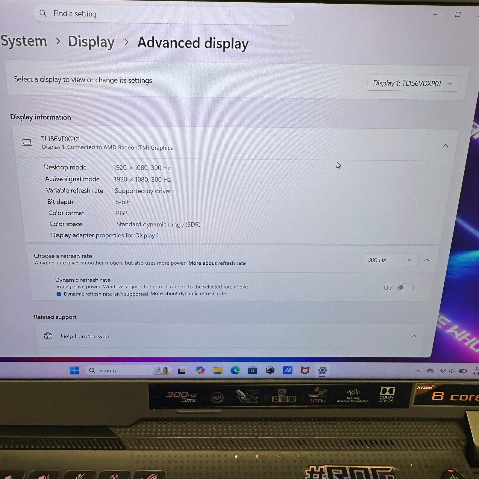 Asus Rog strix G513 Ryzen 7 4800H 2.9GHz 16GB RAM 512GB SSD GeForce RTX 3050 Ti