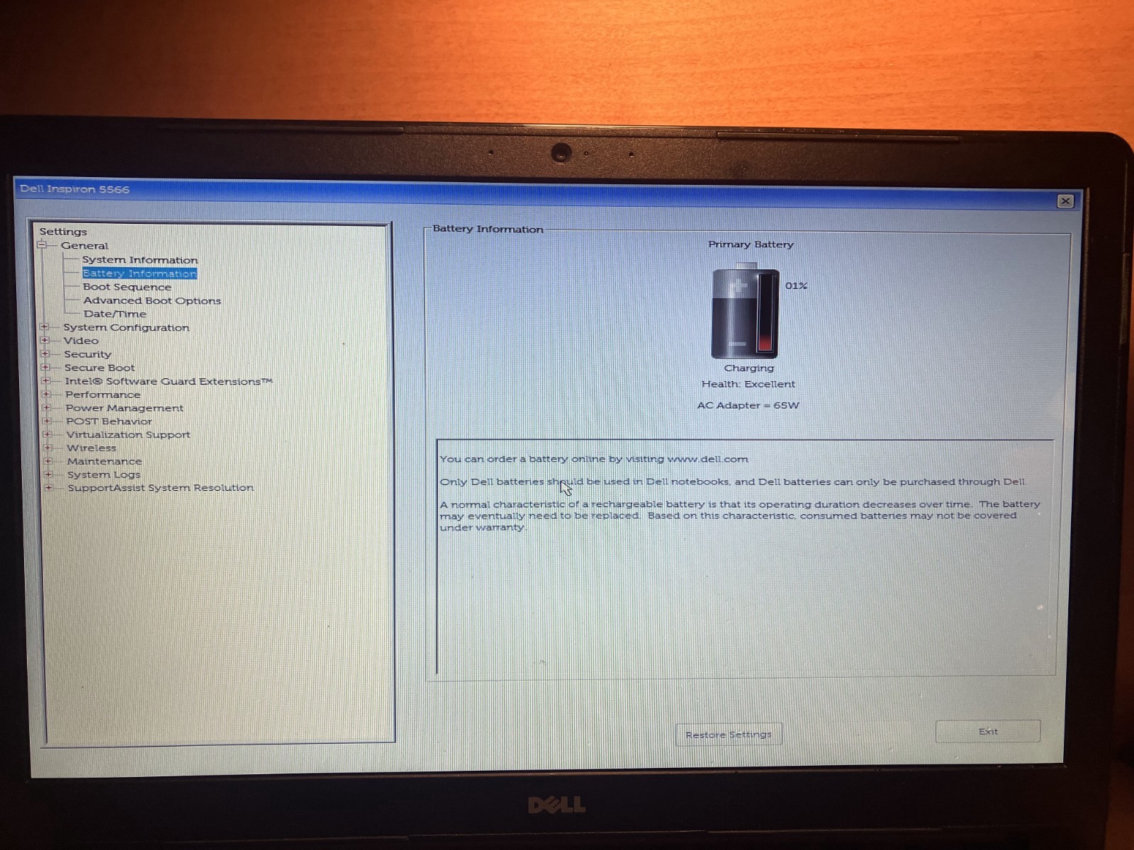 Dell Inspiron 5566 Intel Core i7-7500U 2.7GHz NO HDD, RAM, OS, PARTS ONLY