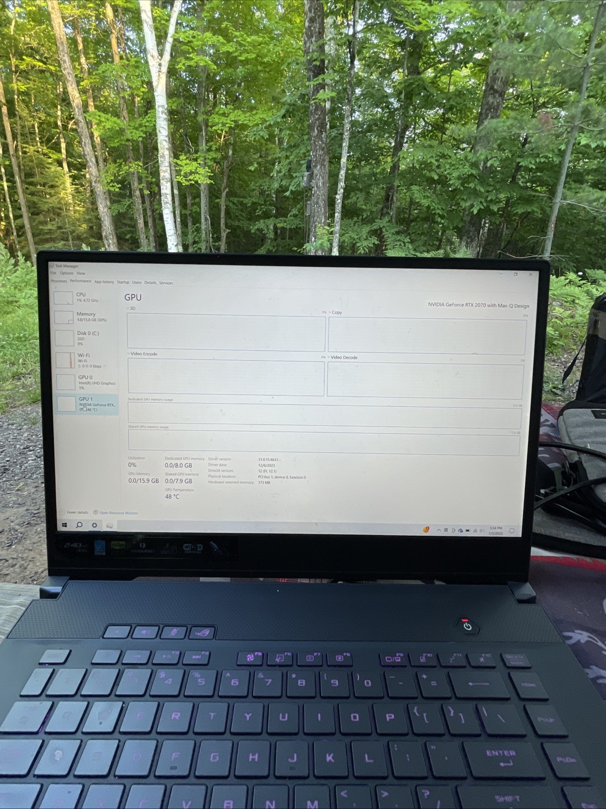 ASUS ROG Zephyrus M15 G502L 17” i7-10750H 2.6GHz 16gb RAM 1TB SSD