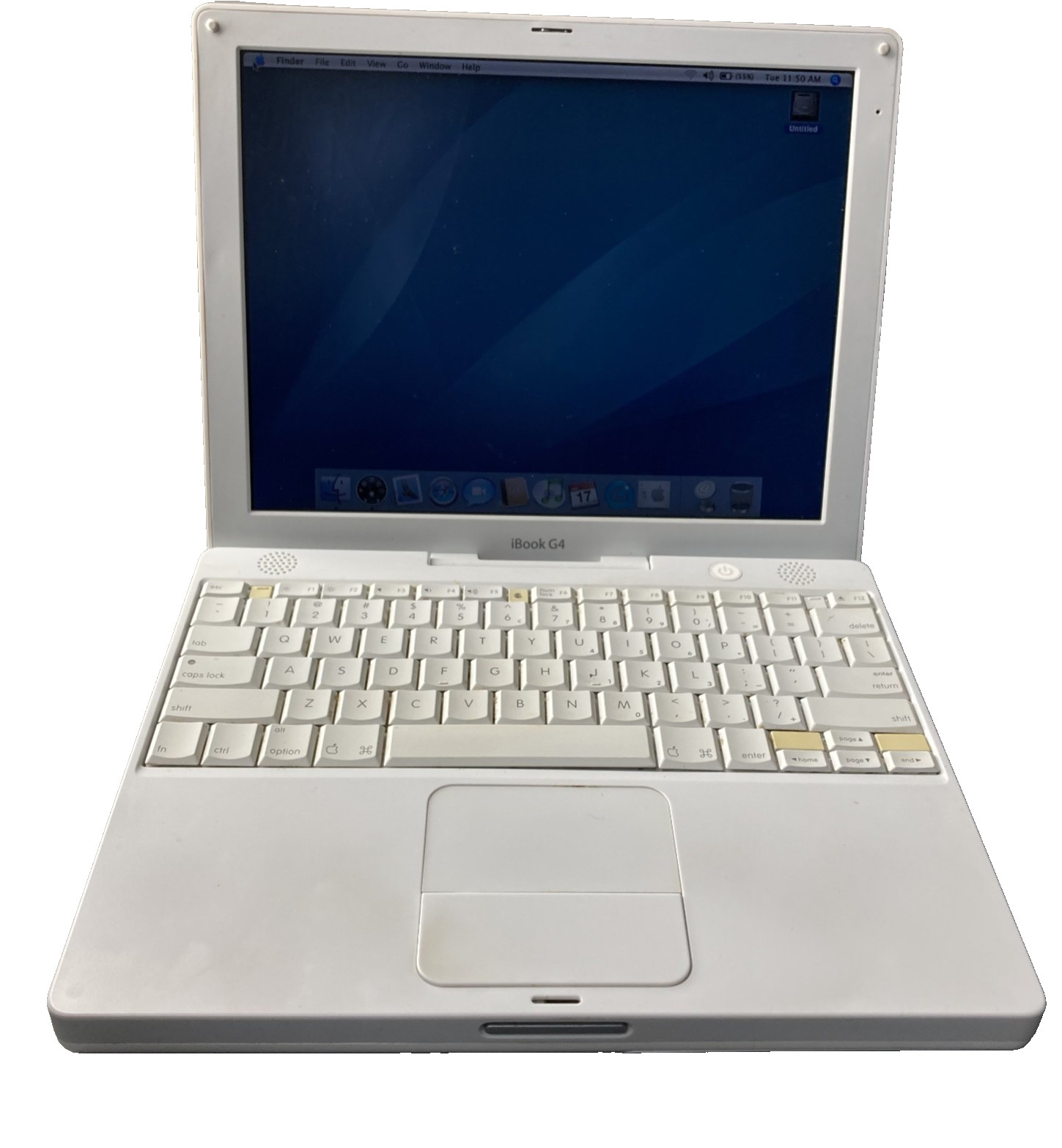 Apple iBook G4 PowerPC@1.20GHz-256MB Ram 30GB HDD OS Tiger ATI Radeon GFx #A1054