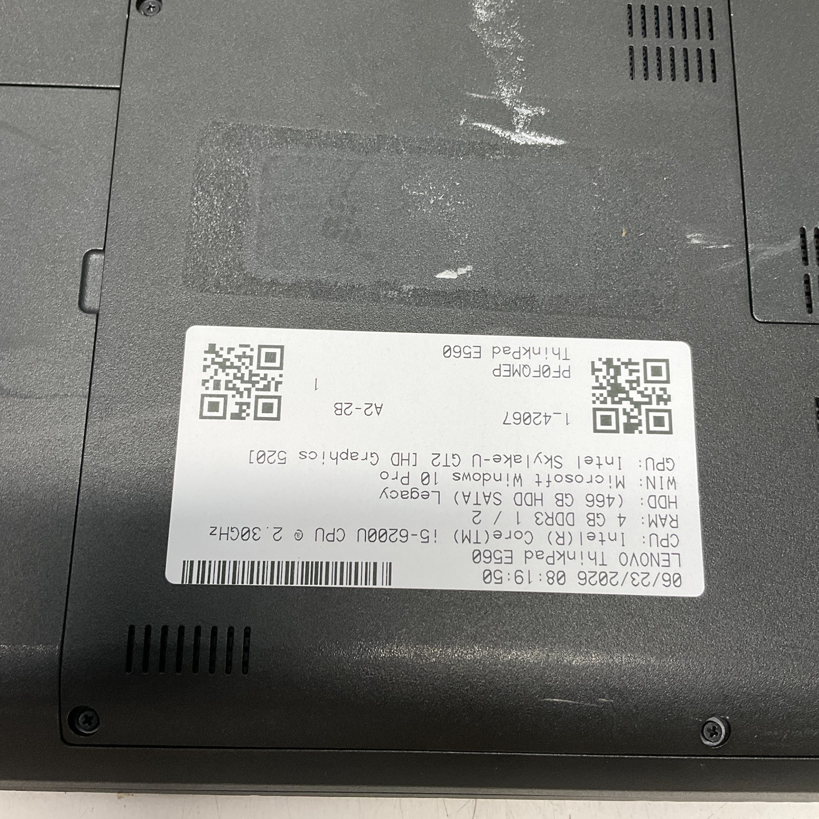 Lenovo ThinkPad E560 Intel Core i5-6200U 2.3GHz 4GB 500GB HDD Windows 10 Pro