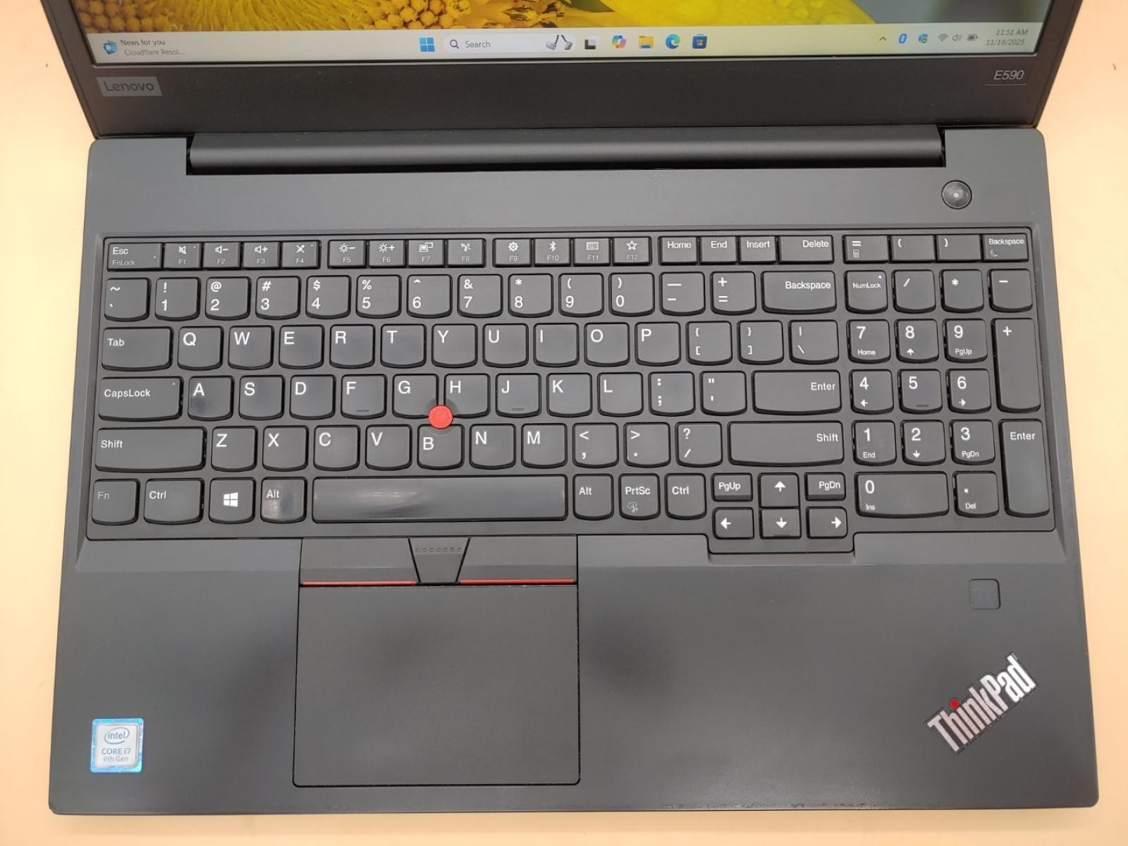 Lenovo ThinkPad E590 15.6″ Intel i7-8565U 16GB RAM 256GB SSD Win11Pro **NO A/C**