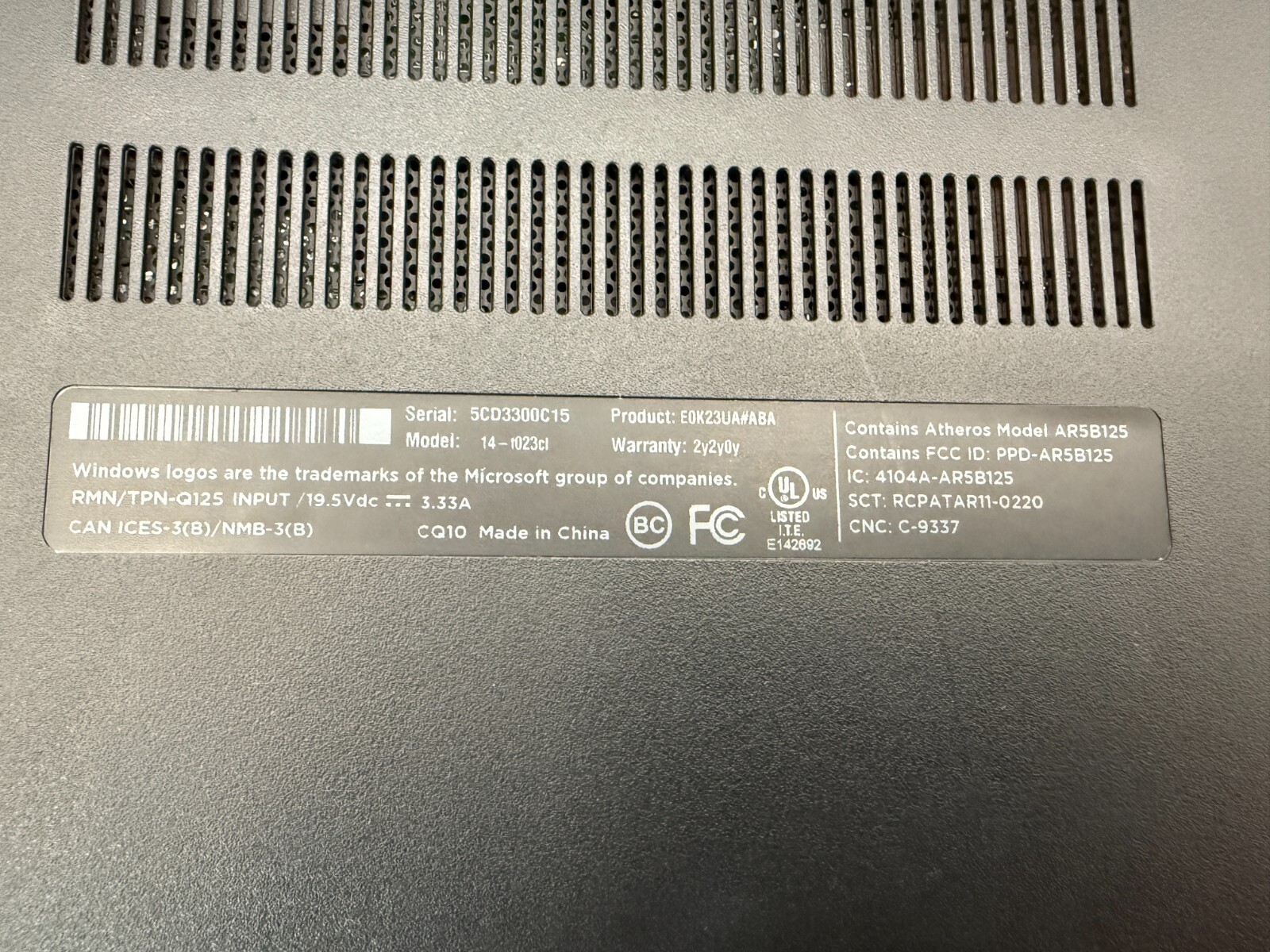 HP Pavilion 14-f023cl Silver 14″ Laptop PC Windows 10- fast ship