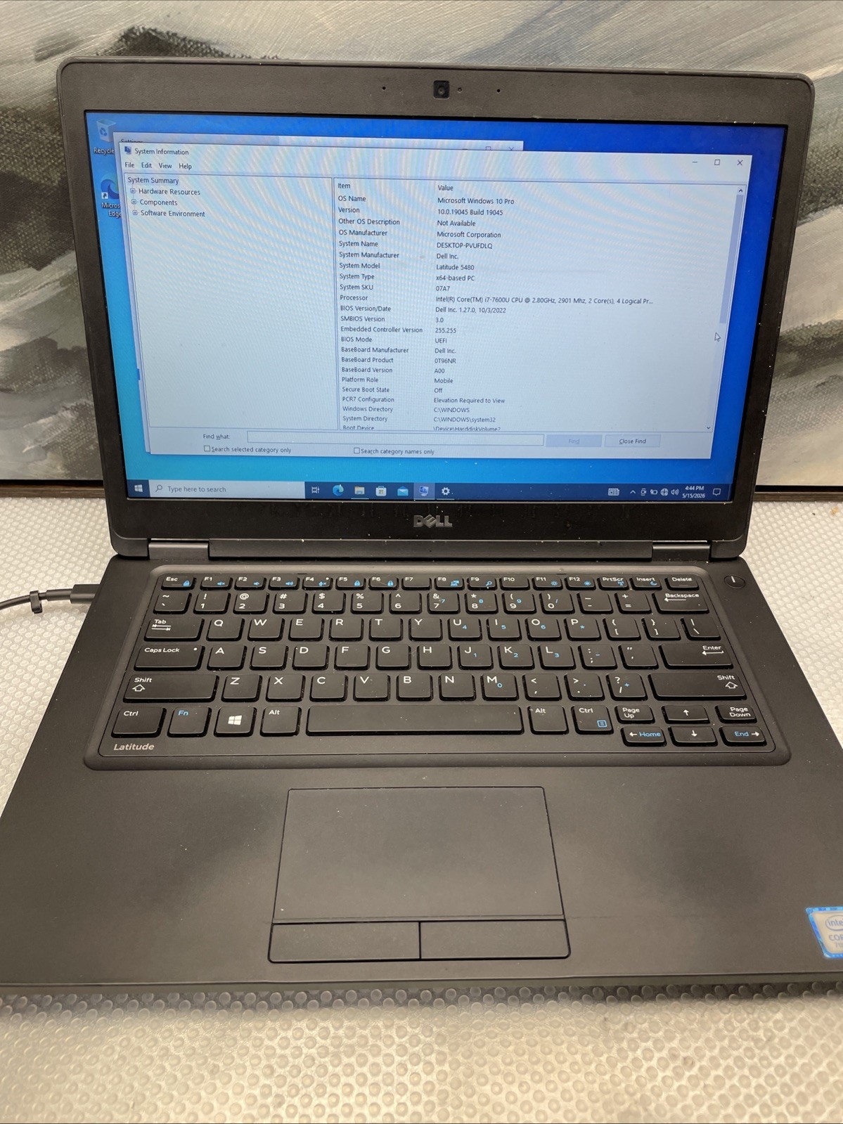 Dell Latitude 5480 P72G Laptop i7-7600U 2.80GHz 8GB RAM SSD 256GB Win10 Pro