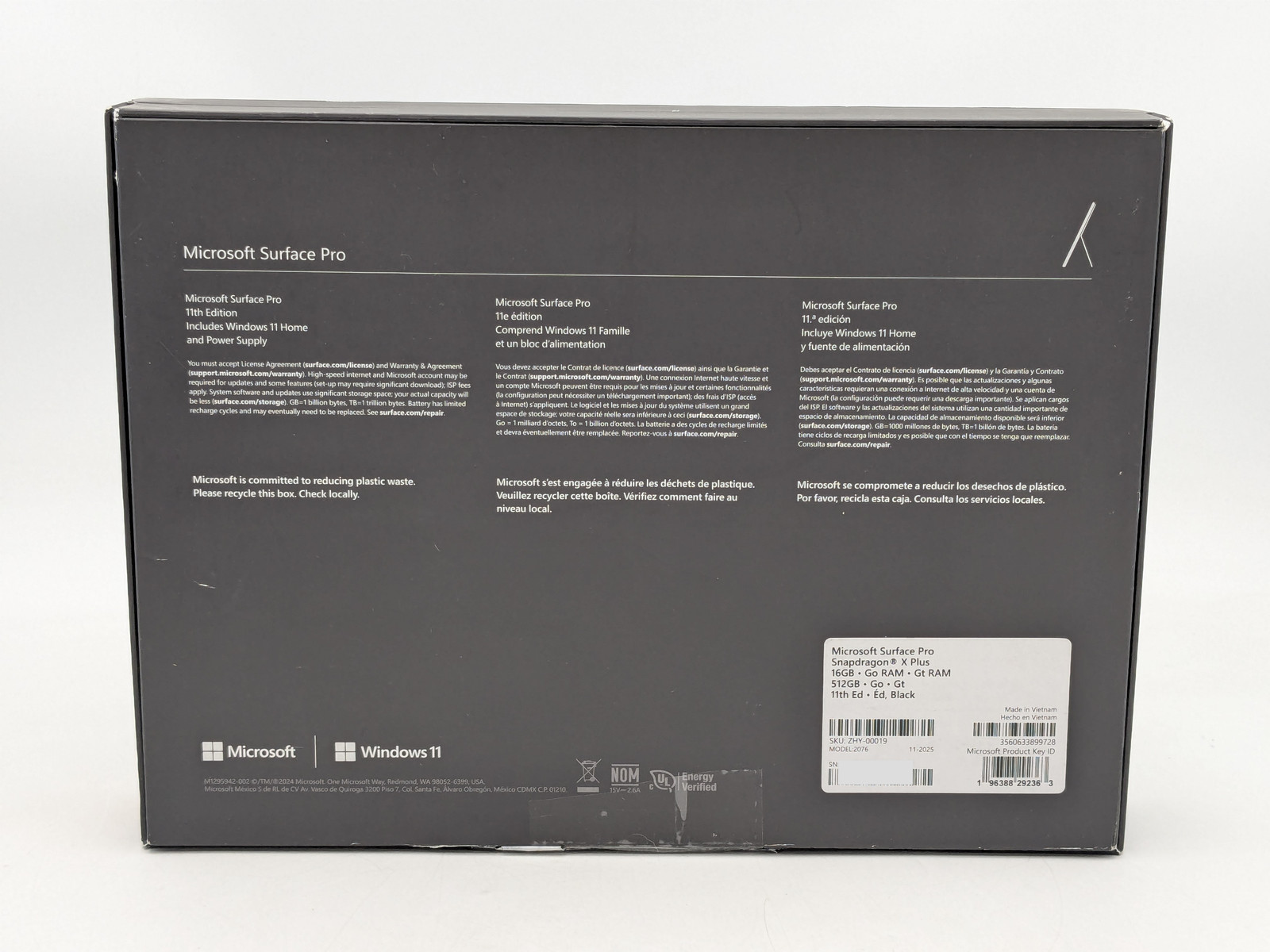 Microsoft Surface Pro 11 13″ Snapdragon X Plus 16GB DDR5 512GB SSD Windows 11H