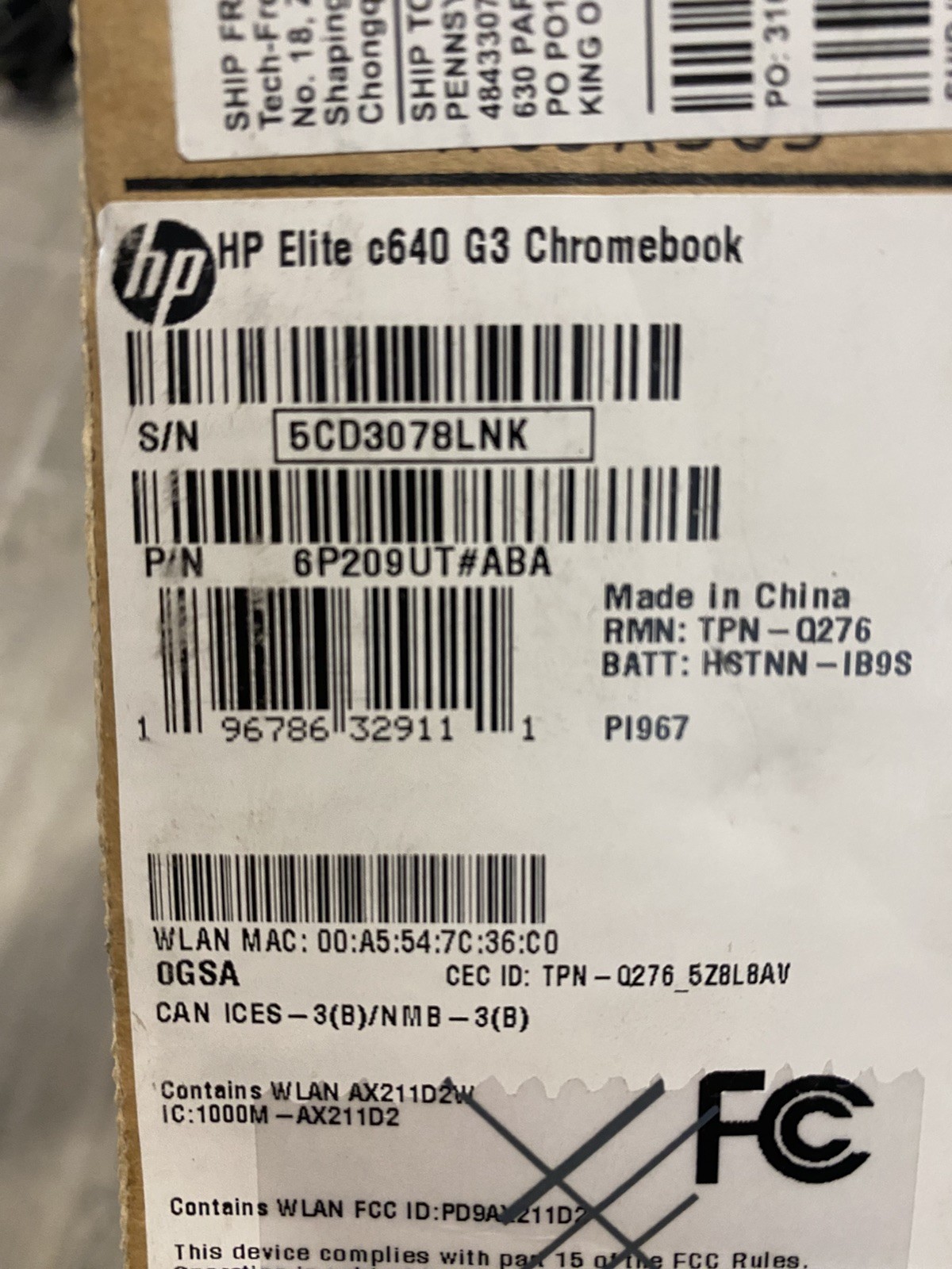 HP Elite c640 G3 Chromebook 14″ 8GB 256GB SSD Core™ i5-1245U Chrome OS, bundle