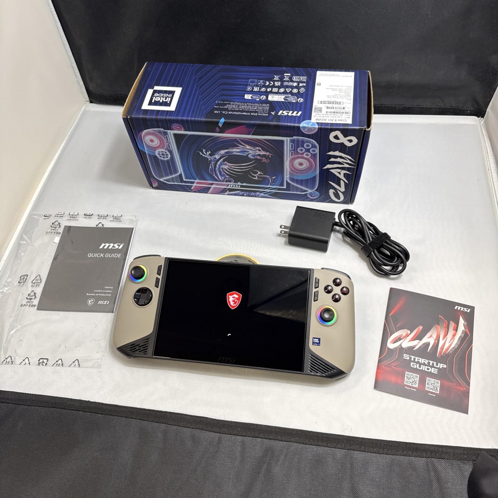 MSI Claw 8 AI+ 1TB SSD. 32GB RAM. Intel Core Ultra 7. 8” FHD 120Hz Screen. Win11