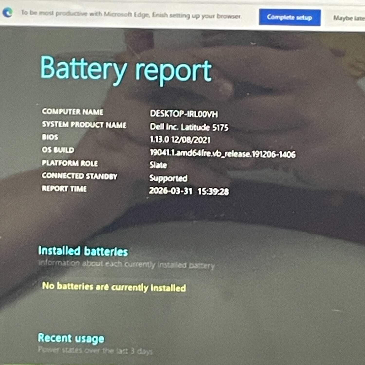 Broken Dell Latitude 5175 11.6″ M3-6Y30 0.90 4GB RAM 128GB SSD-Small Crack
