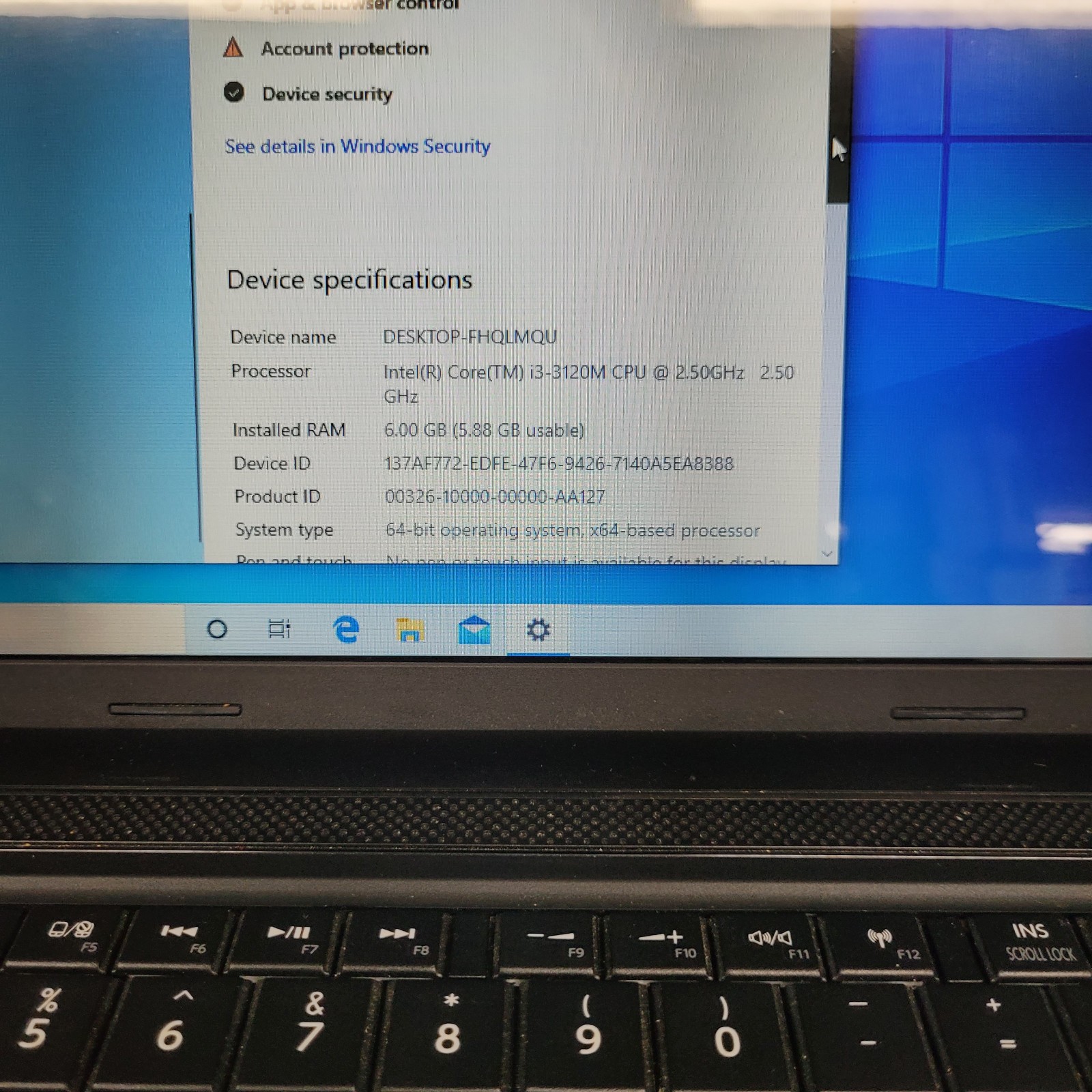 Toshiba Satellite C55-A5100 Intel i3 -3120M@2.50 GHz / 6GB RAM/ 750 GB HD Win 10