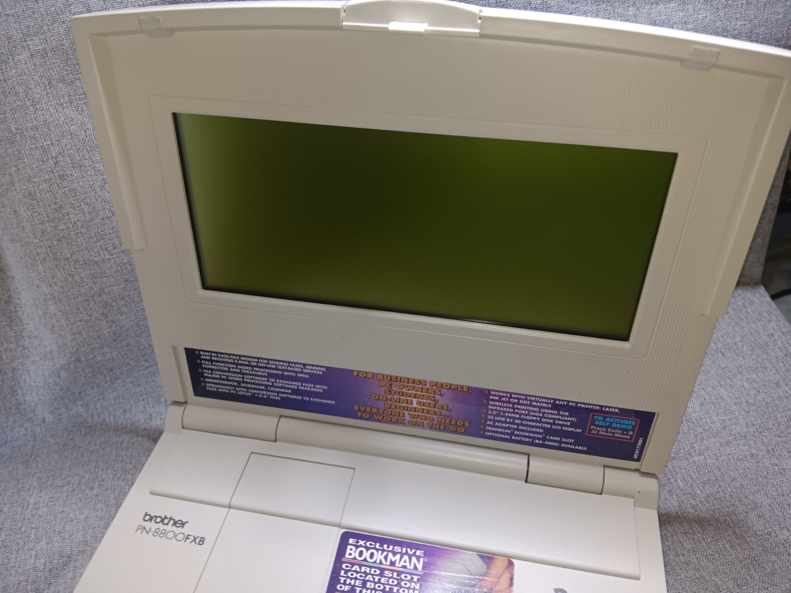 BROTHER SUPER POWER NOTE 8800fx NOTEBOOK, WORD PROCESSOR,SPREADSHEETS
