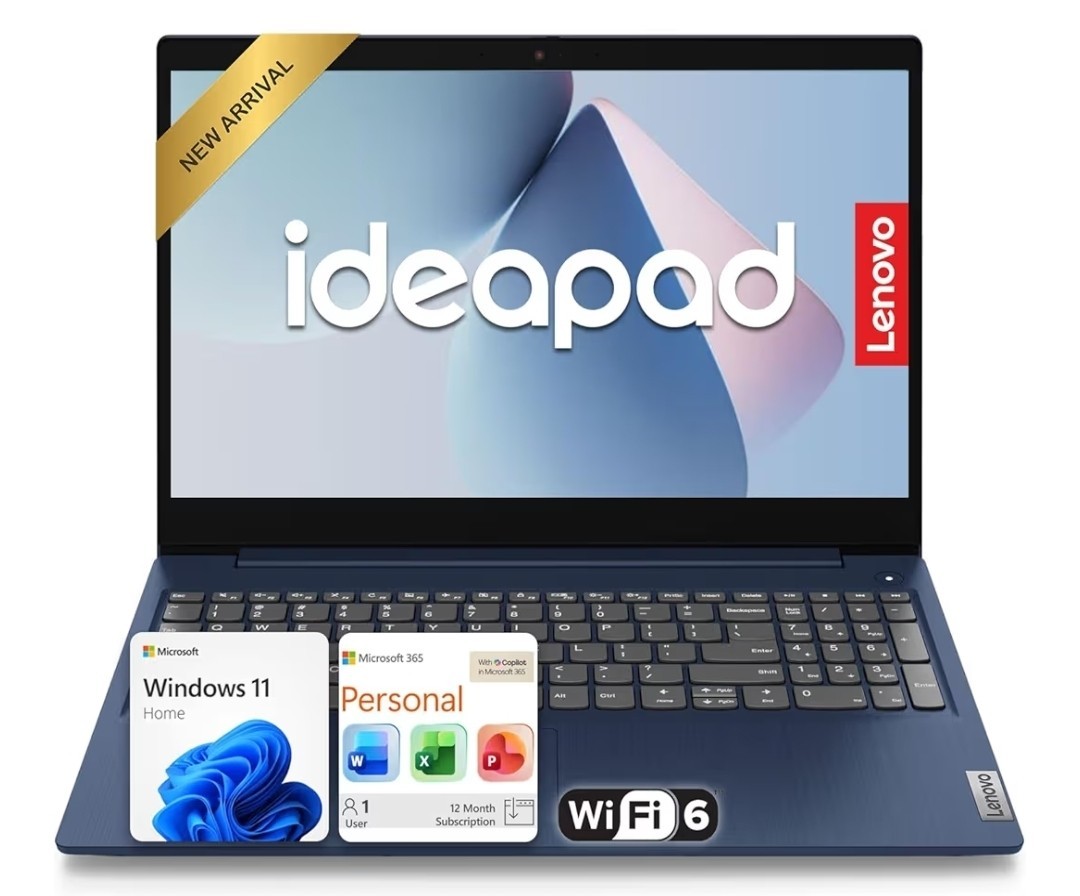 Lenovo IdeaPad Slim 3i 15.6″ FHD Laptop, Intel Processor, Win 11, 8GB DDR5 RAM