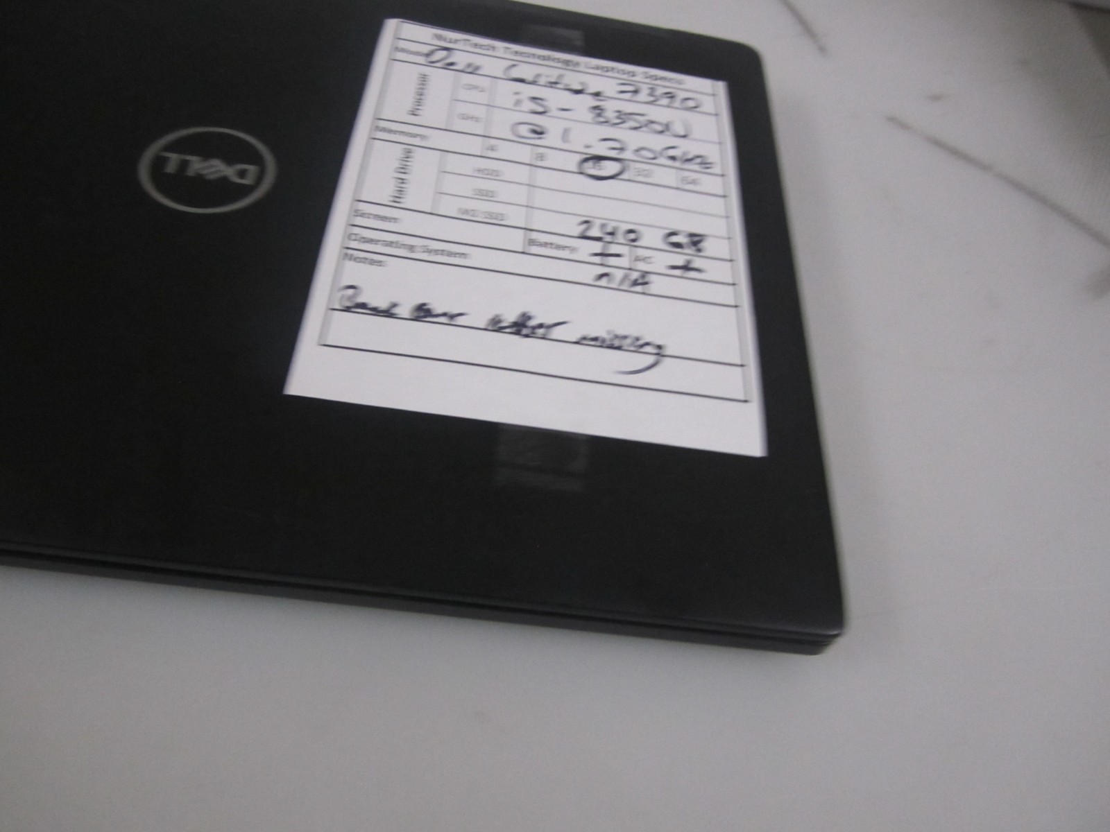Dell Latitude 7390 i5-8350U 1.70Ghz 16GB 240M2SSD Laptop NO OS w/AC READ