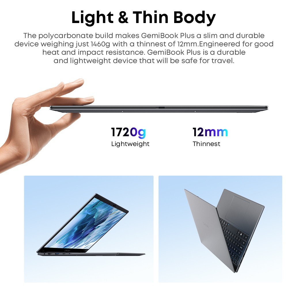 CHUWI 15.6” GemiBook Plus Laptop Intel N100 8GB DDR5 256GB SSD Windwos 11 PC