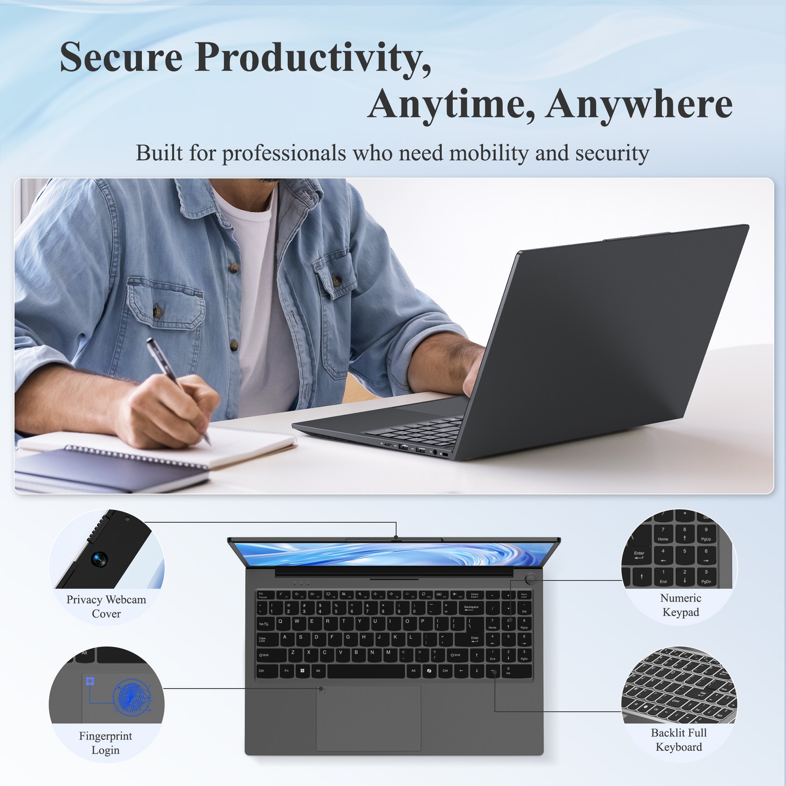 NIMO 15.6” FHD IPS Business-Laptop-Computer – AMD Ryzen 5 6600H, 32GB DDR5 RAM