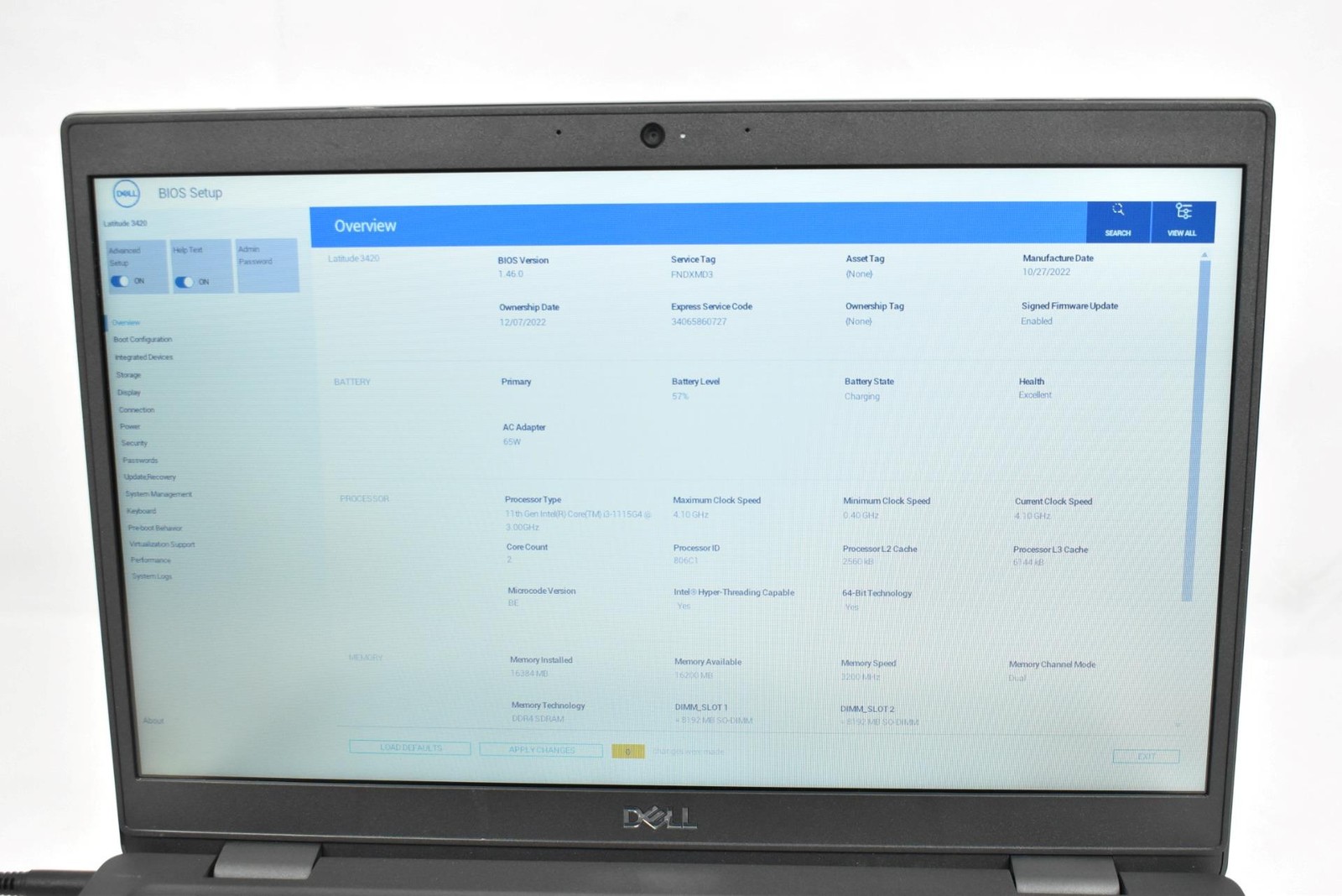 Dell Latitude 3420 Laptop i3-1115G4 3.0GHz 16GB 256GB SSD 14″ No OS