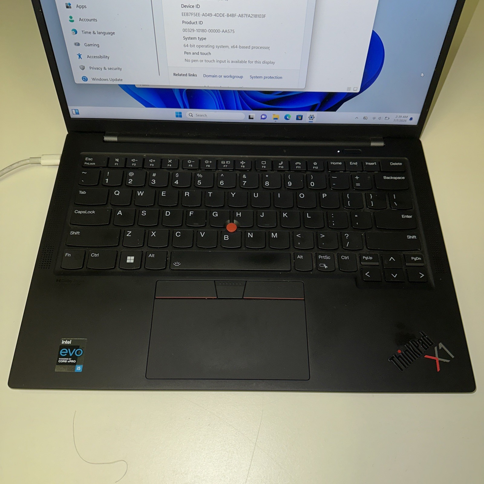 Lenovo ThinkPad X1 Carbon Gen 9, 14.0″, i5-1145G7, 16GB RAM, 512GB SSD, W11 Pro