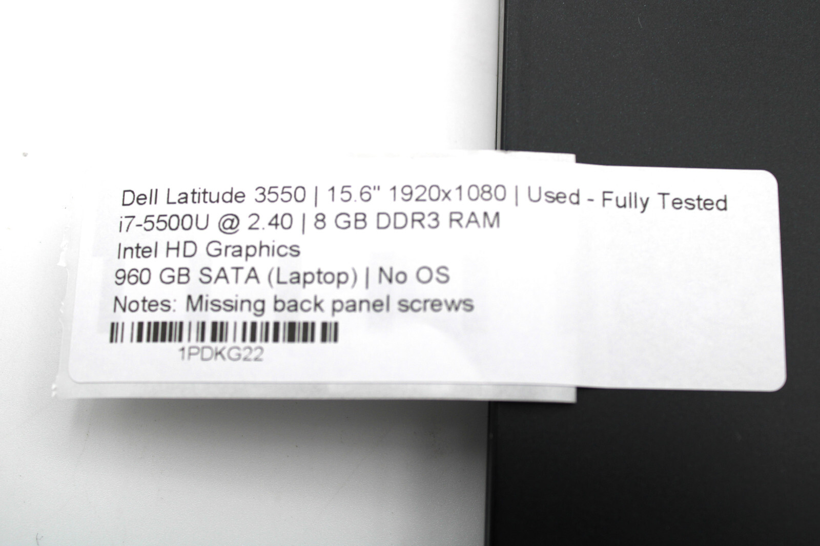 Dell Latitude 3550 i7-5500U @ 2.4 GHz 8GB RAM 960GB SSD NVIDIA 830M No OS