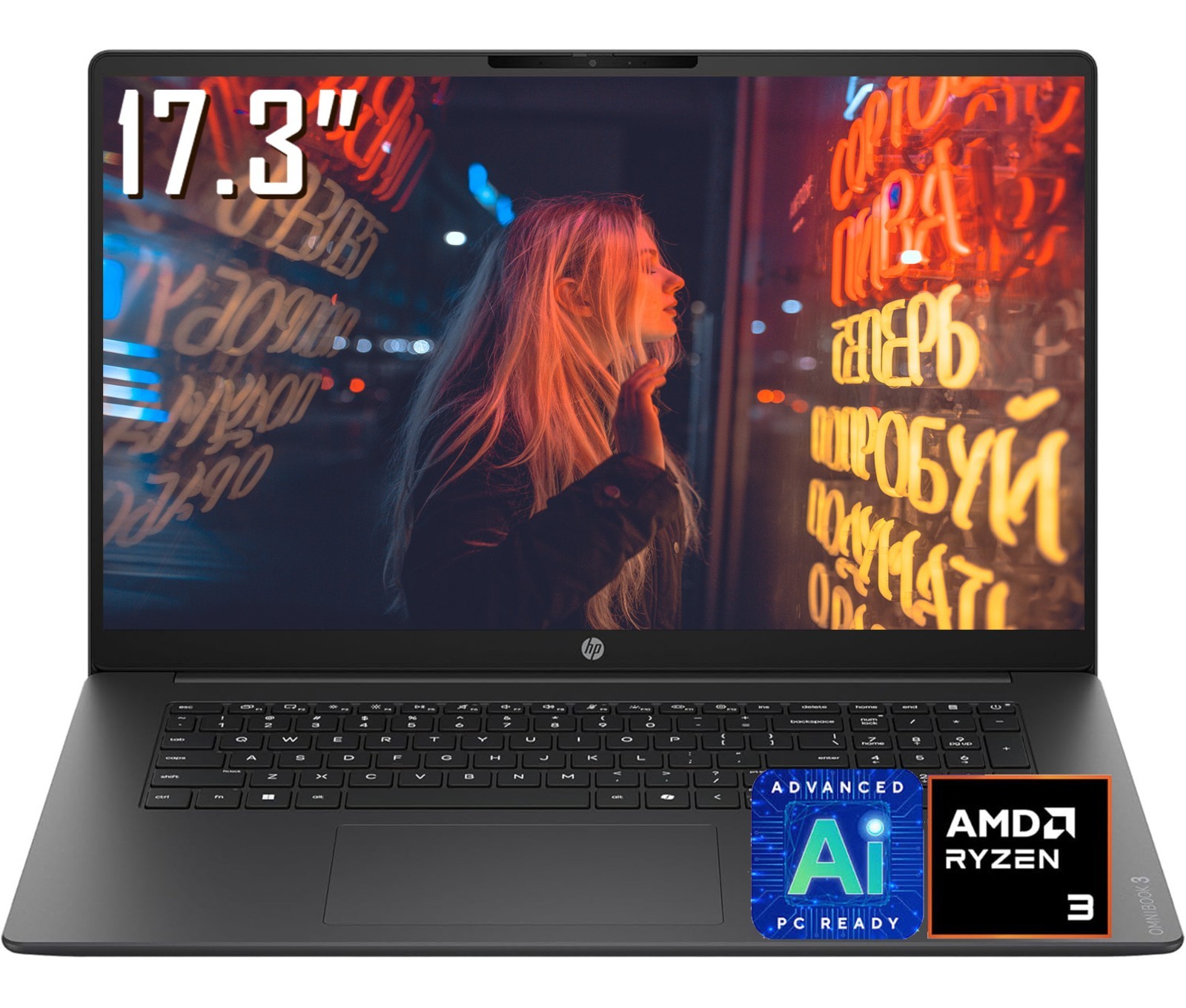 HP OmniBook 3 17.3″ FHD IPS AI Business Laptop AMD Ryzen 3 30 8GB LPDDR5 1TB SSD