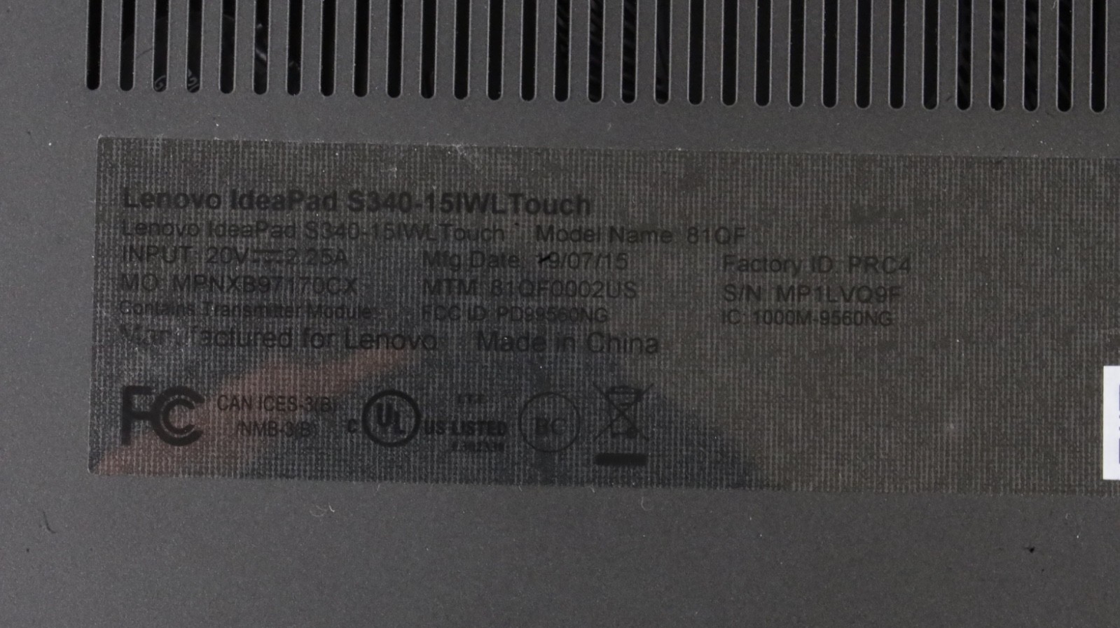 Lenovo Ideapad S340-15IWL – HD – i3-8145U – 4GB RAM – 1TB HDD – Fast Ship!