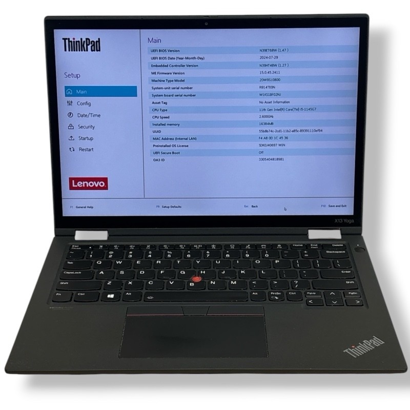 Lenovo ThinkPad X13 Yoga Gen 2 i5-1145G7 16GB 256GB SSD No OSTouch(screen issue)