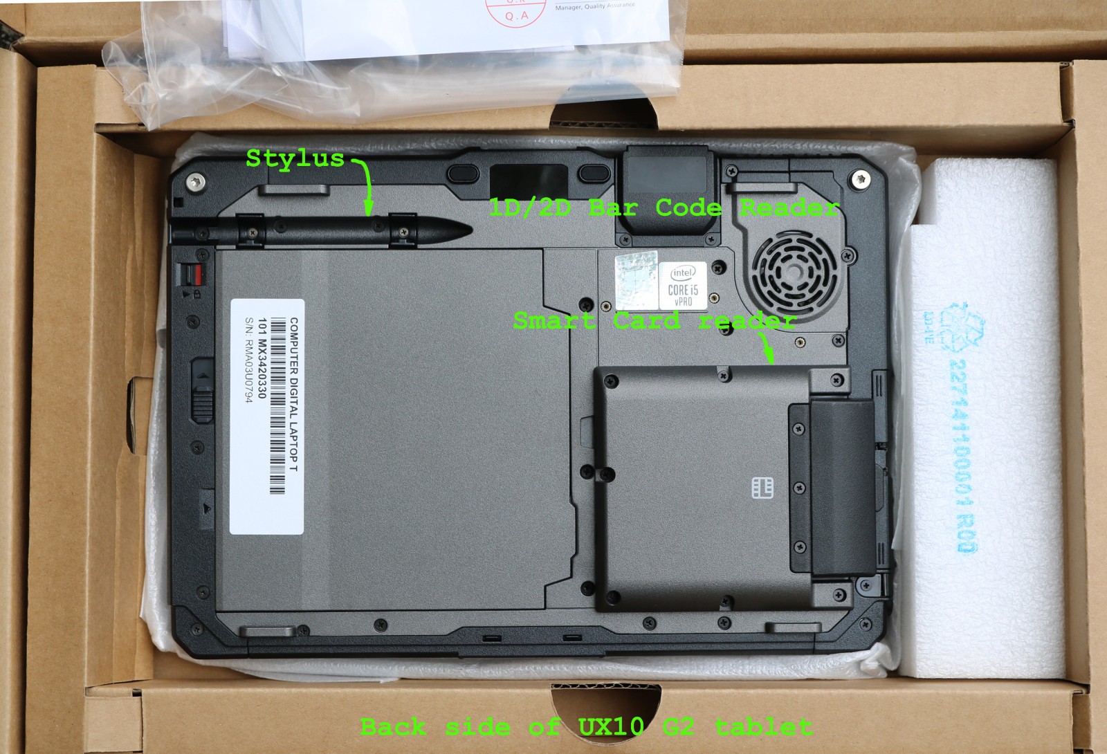 Getac UX10 G2 Tablet 10.1″ i5-10310U 8GB 256GB, BarCode, KB, Dock, Strap, W10P