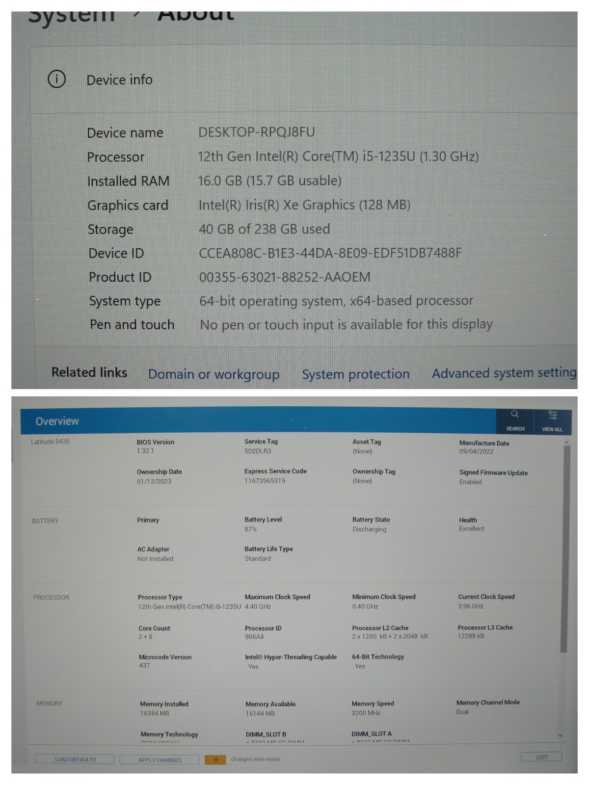 Dell Latitude 5430 14″ FHD 4G LTE i5-1235U 1.3GHz 16GB 256GB SSD W11Pro+PA