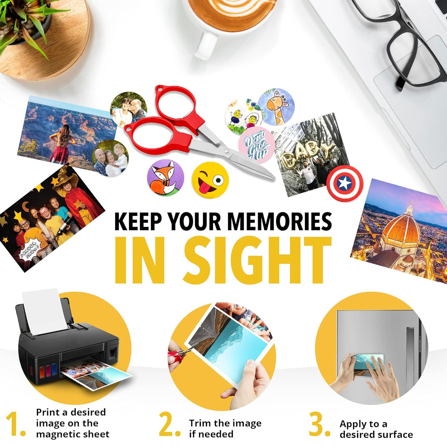 Printable Magnetic Sheets 5 Pcs Glossy (8.5″X11″/22X28Cm) – Inkjet-Optimized Fle