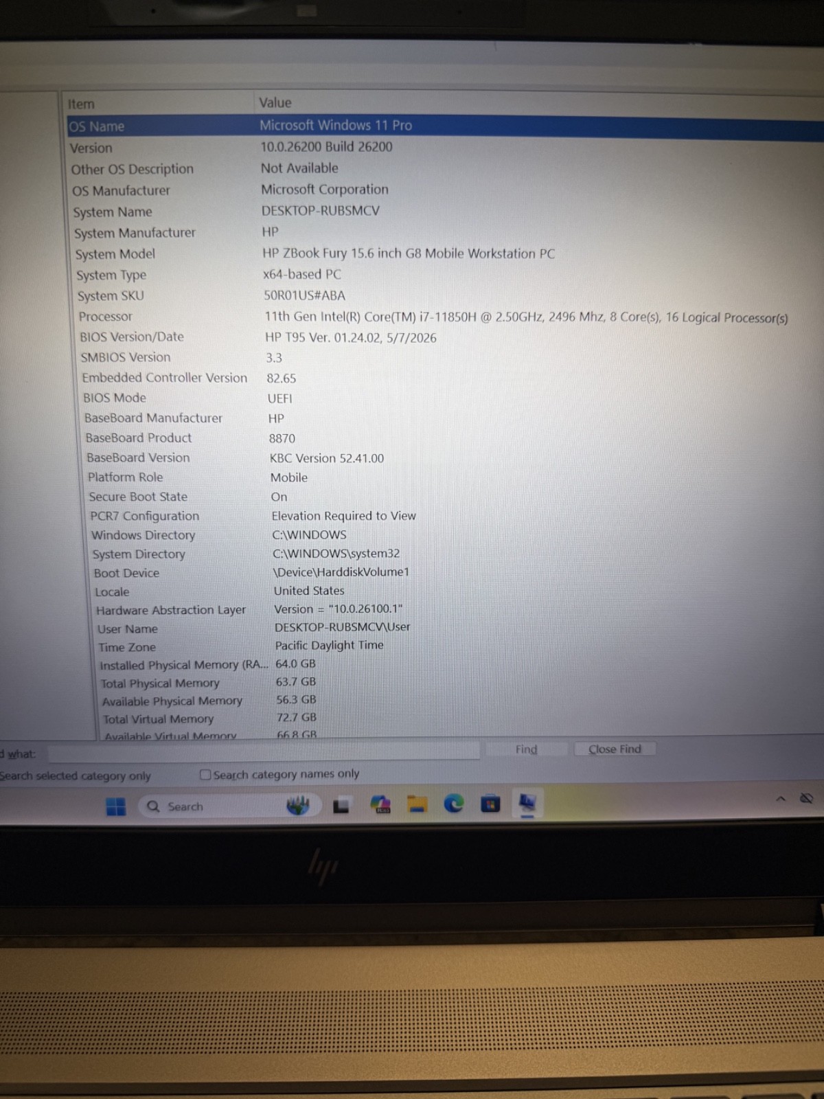 HP ZBOOK Fury 15 G8 15.6″ i7-11850H 2.5GHz 64GB RAM 512GB SSD NVIDIA RTX A3000