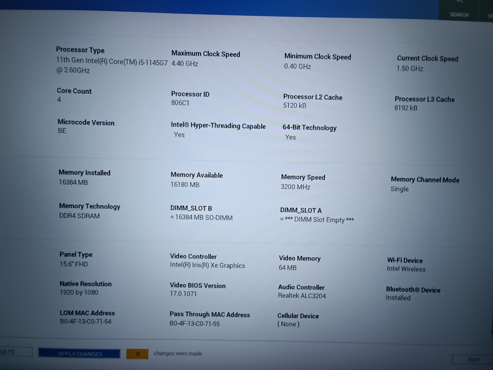 Dell Latitude 5520 15.6″ i5-1145G7 16GB 256GB NVMe Win 11 Pro – Battery and AC