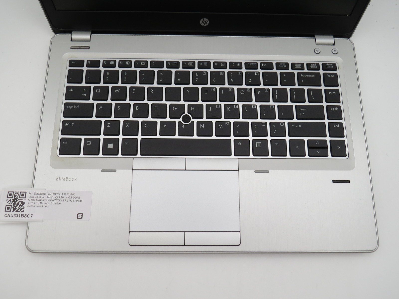 HP EliteBook Folio 9470m i5-3437U @ 1.9Ghz 4GB DDR3 14″ No HDD/OS/AC