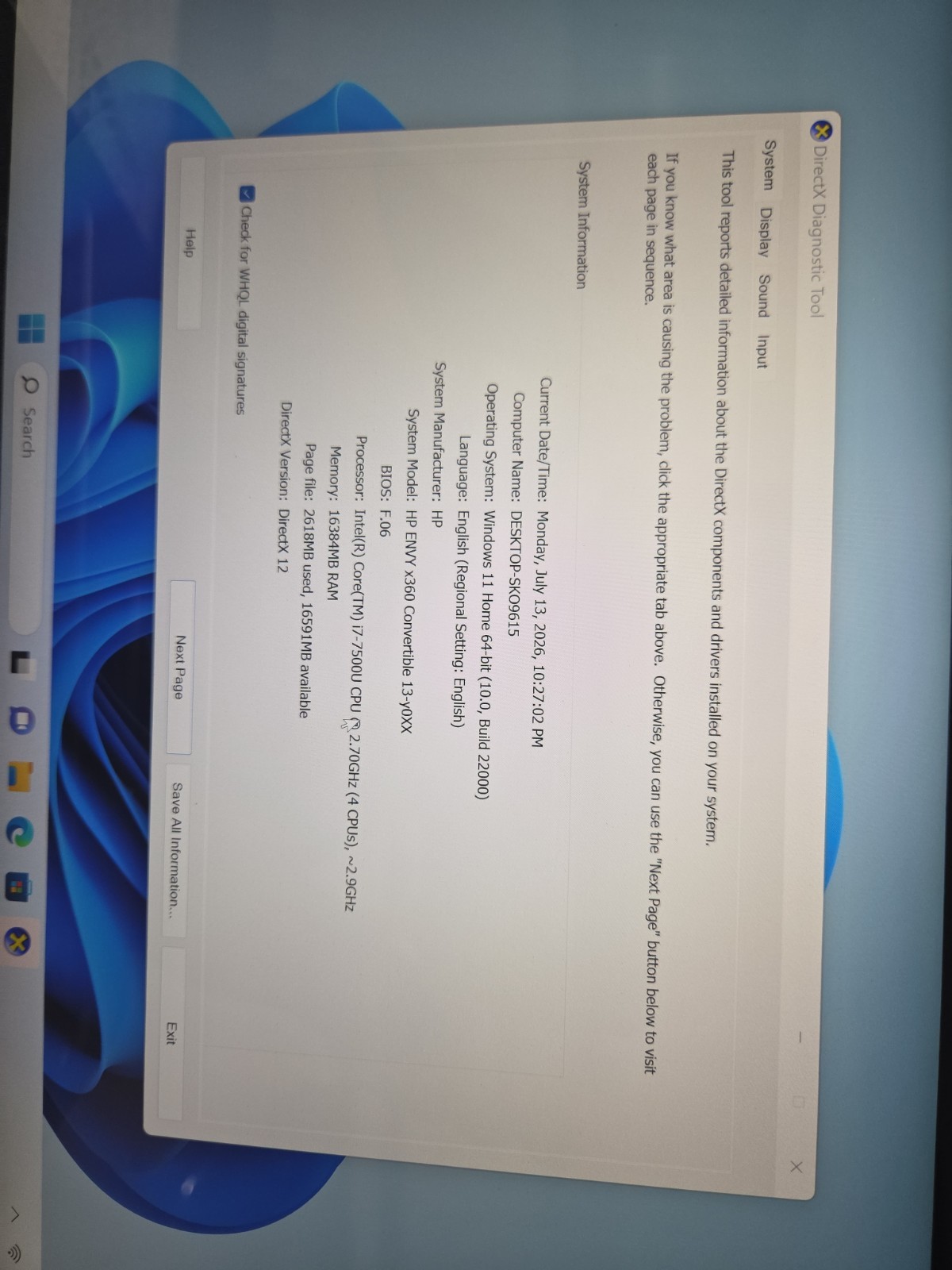 HP | HP ENVY x360 Convertible 13-y0XX | i7-7500U | 16GB |240gb