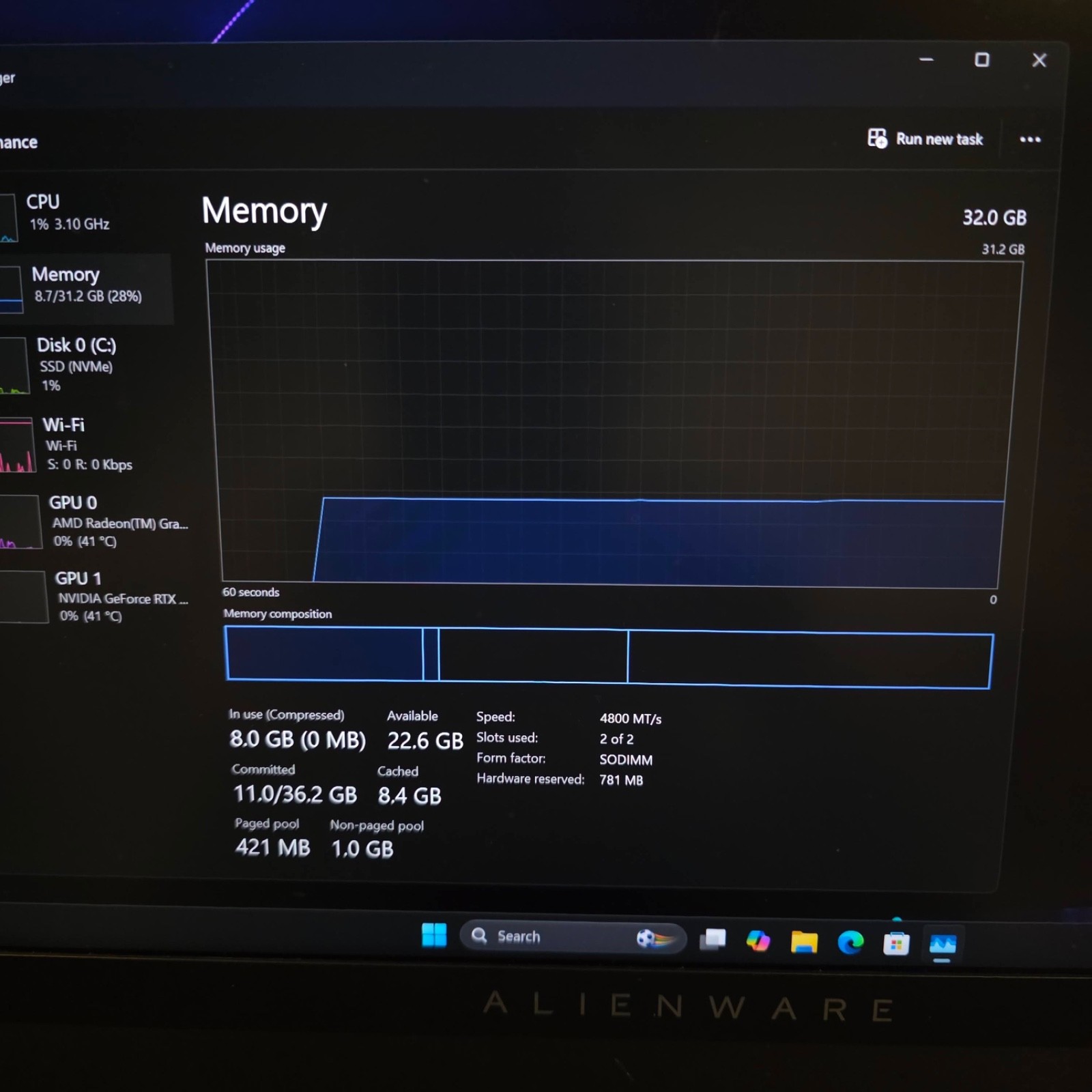 Alienware M15 R7 240Hz 1440P Ryzen 9 6900HX 32GB 1TB RTX 3080Ti 150W 16G DDR6