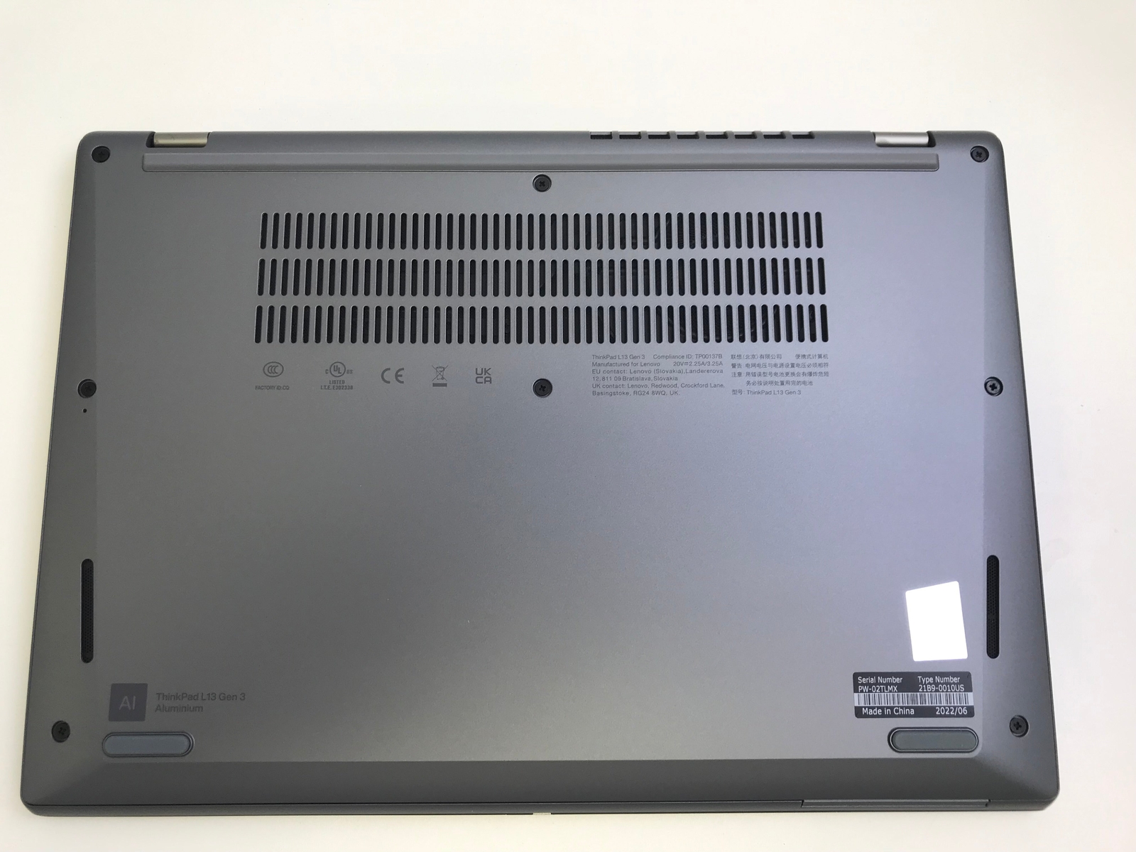 Lenovo ThinkPad L13 G3 13.3″ Notebook – R7, 16GB RAM, 256GB SSD – 21B90010US