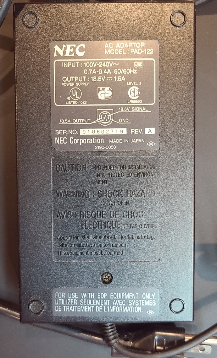 NEC UltraLite SL20 Notebook Laptop Black, Casual Computing/Parts, AC Adapter