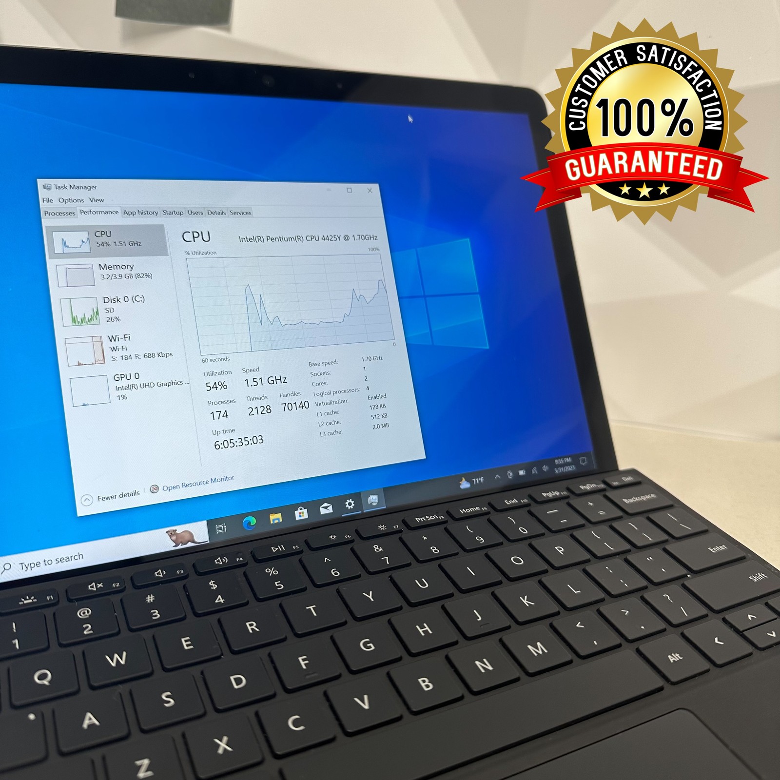 Microsoft Surface Go 2, 10.5-inch Touch,Pentium 4425Y 1.7GHz, 4GB, 64GB-Platinum