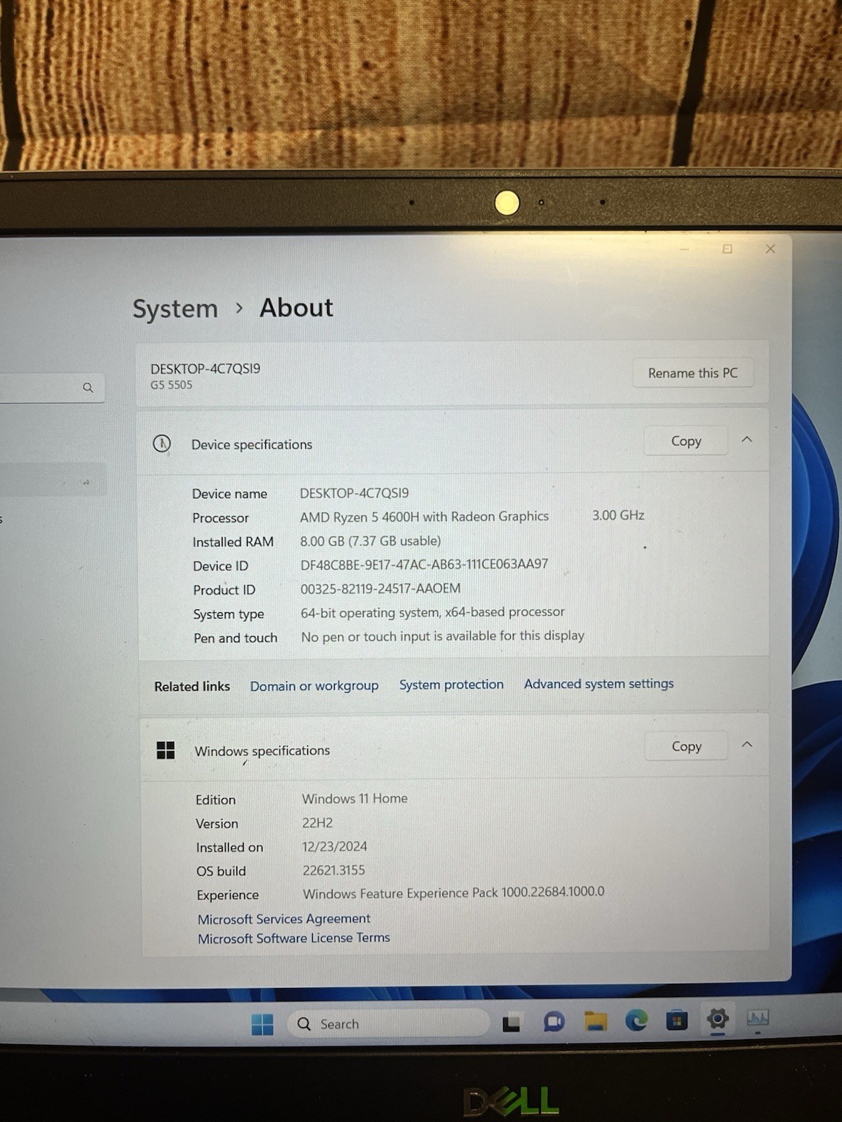 Dell G5 G5s 5505 Gaming Laptop 15.6″ AMD RYZEN 5 8GB 256GB