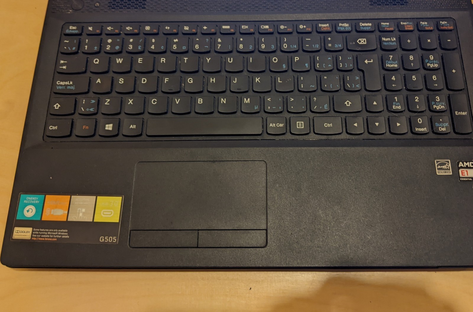 Lenovo G505 20240 Laptop Notebook AMD E1-2100 1GHz 2GB Ram NO HDD NO AC Charger