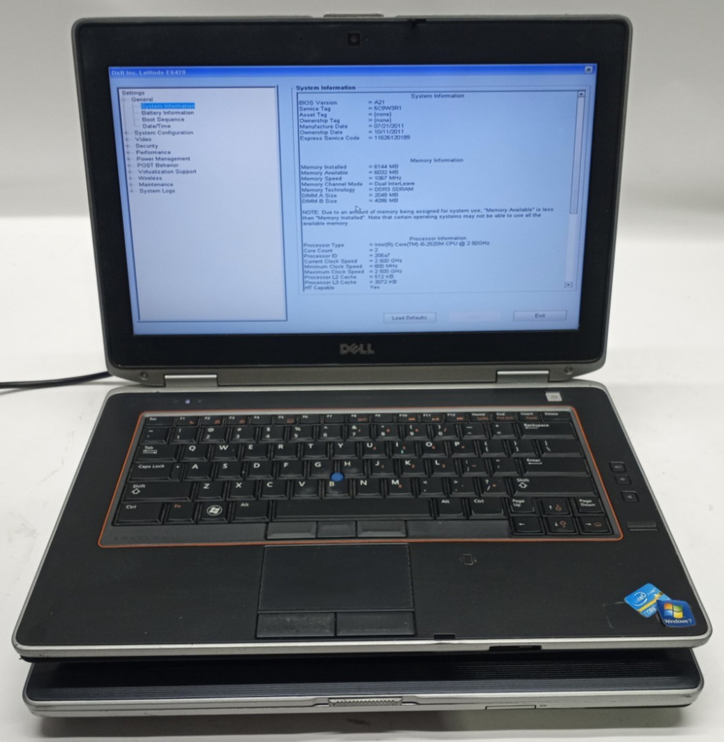 Lot of 2 Dell Latitude E6420 i3&i5-2nd Gens@2.50GHz 4GB RAM No HDD No OS MC598!