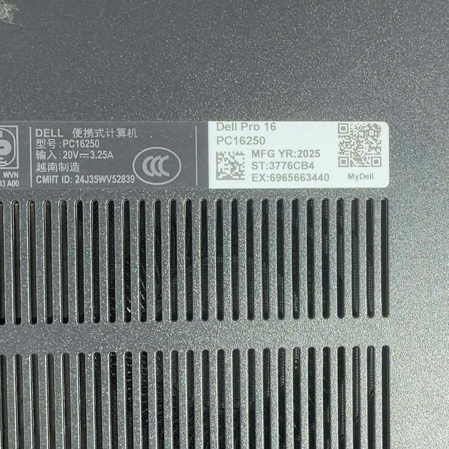 Dell Pro 16 PC16250 16″ Core 5 120U 1.4GHz 8GB RAM 512GB SSD