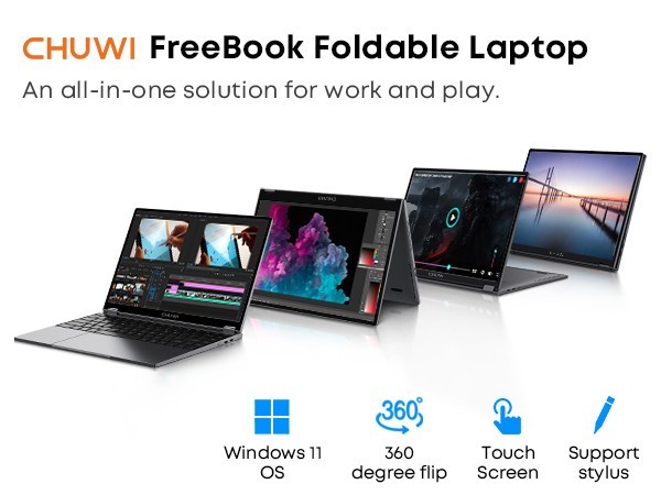 CHUWI FreeBook 13.5″ Touch Laptop Intel N100 12GB LPDDR5 512GB SSD Windows 11