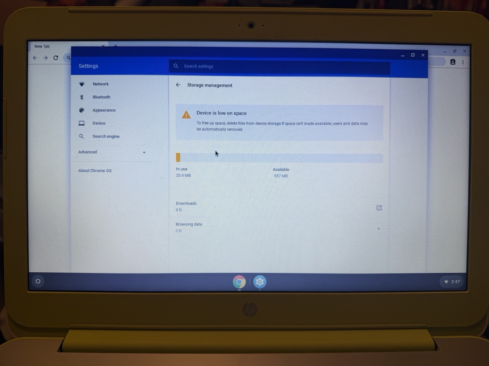 2B HP Chromebook 2.30GHz 2gb Memory 14.0″ Chrome OS 14-X015wm No Power Cord