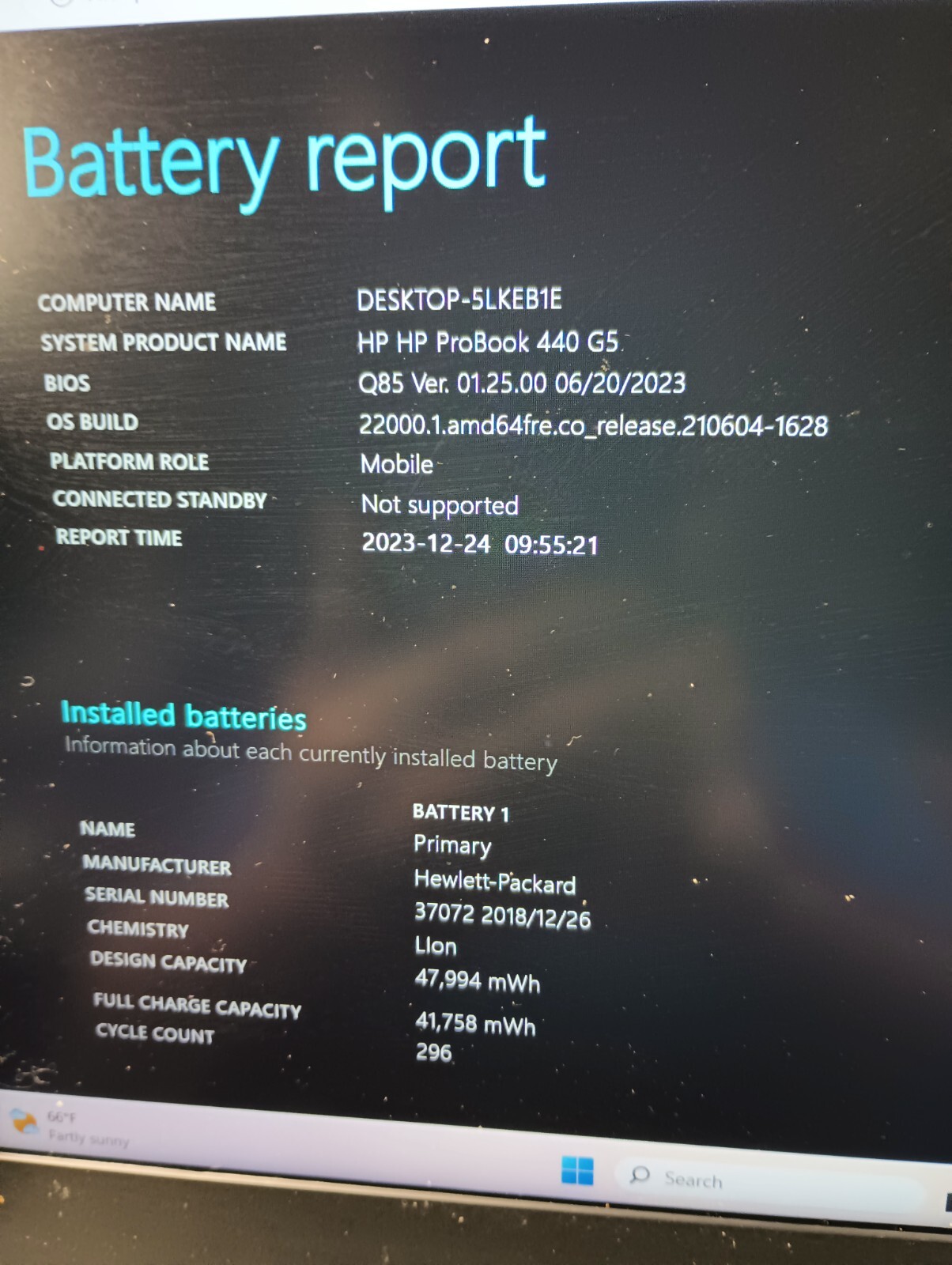 7275ProBook 440 G5 w/charger.i5 8th gen(4cores).8GB.128GB SSD.14″FHD.W11Pro