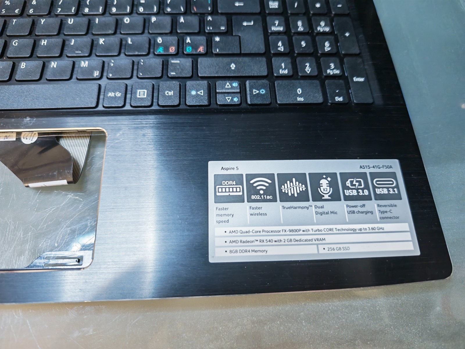 ACER A515-51 A515-41 A615-51 TOP BODY PALMREST AM20X000100 #