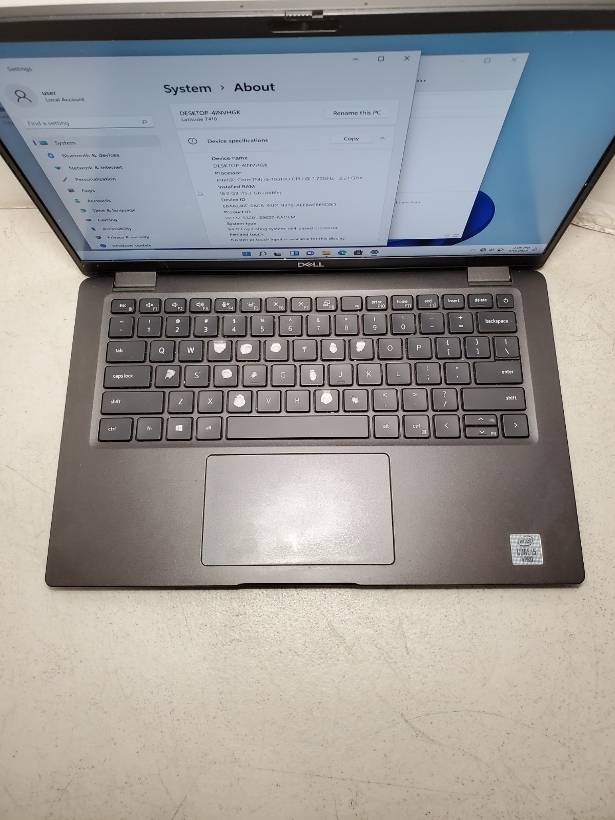 Dell Latitude 7410 14″ Laptop i5-10310U 1.7GHz 16GB RAM 256GB SSD Win11 #69