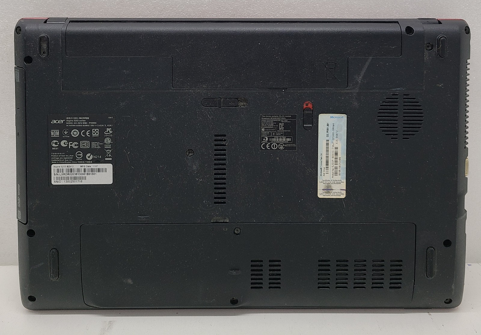 Acer Aspire 5253-BZ412 15.6″ Laptop AMD C-50 4GB Ram NO HD/OS (FL)