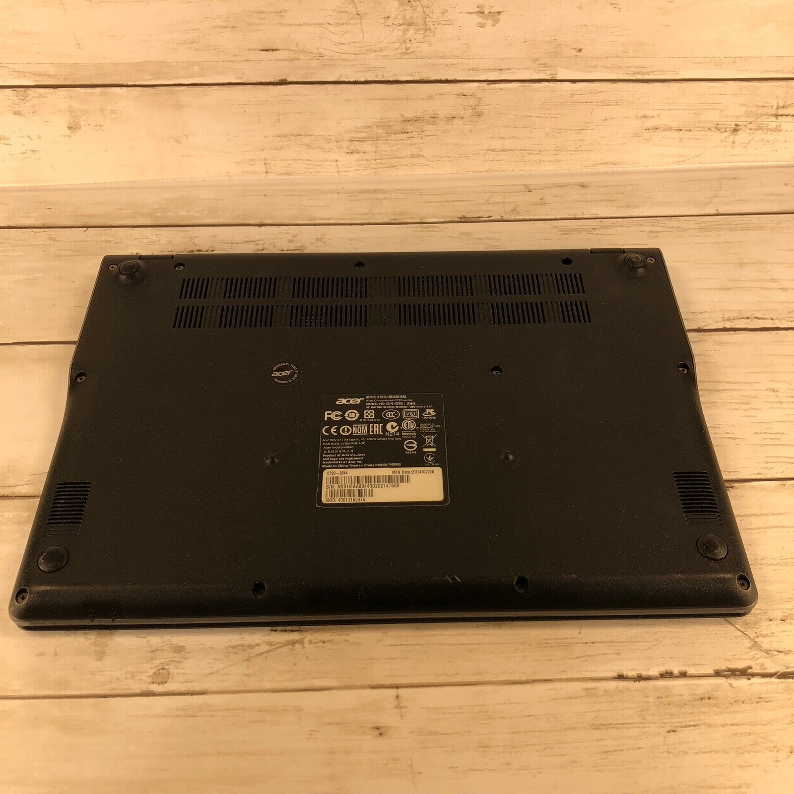 Acer Chromebook C720-2844 11.6 inch Laptop Granite Gray C720 Series ZHN