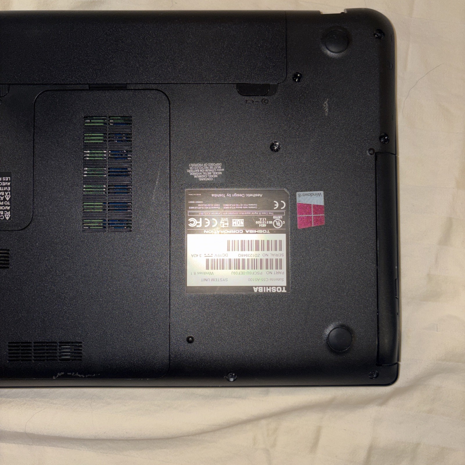 Toshiba C55-A5100 – i3-3120M 2.50 GHz, 6 GB, no hdd – Laptop For Parts