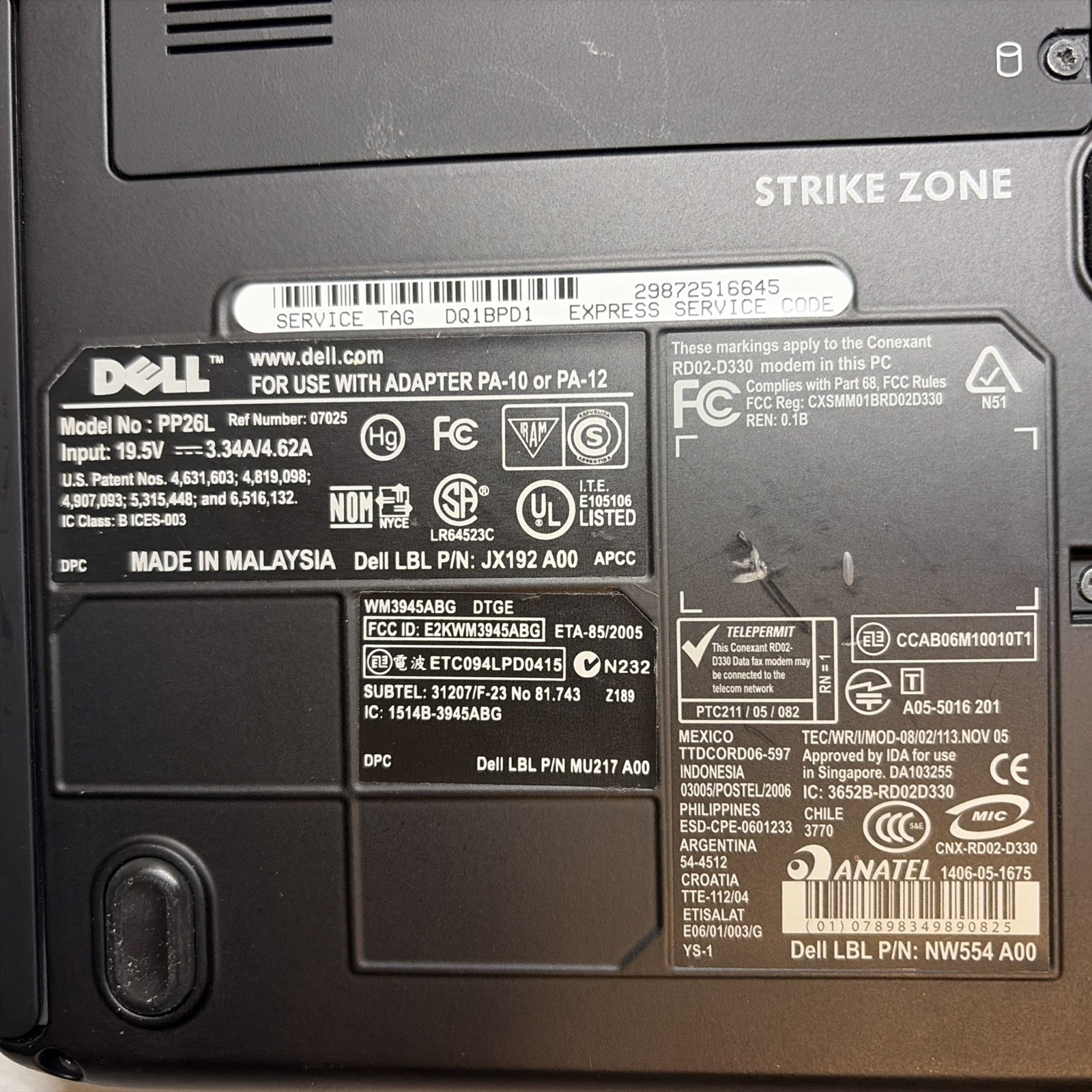 Dell Inspiron 14″ 1420 PP26L Green Laptop 1.66 GHz No HDD Windows Vista