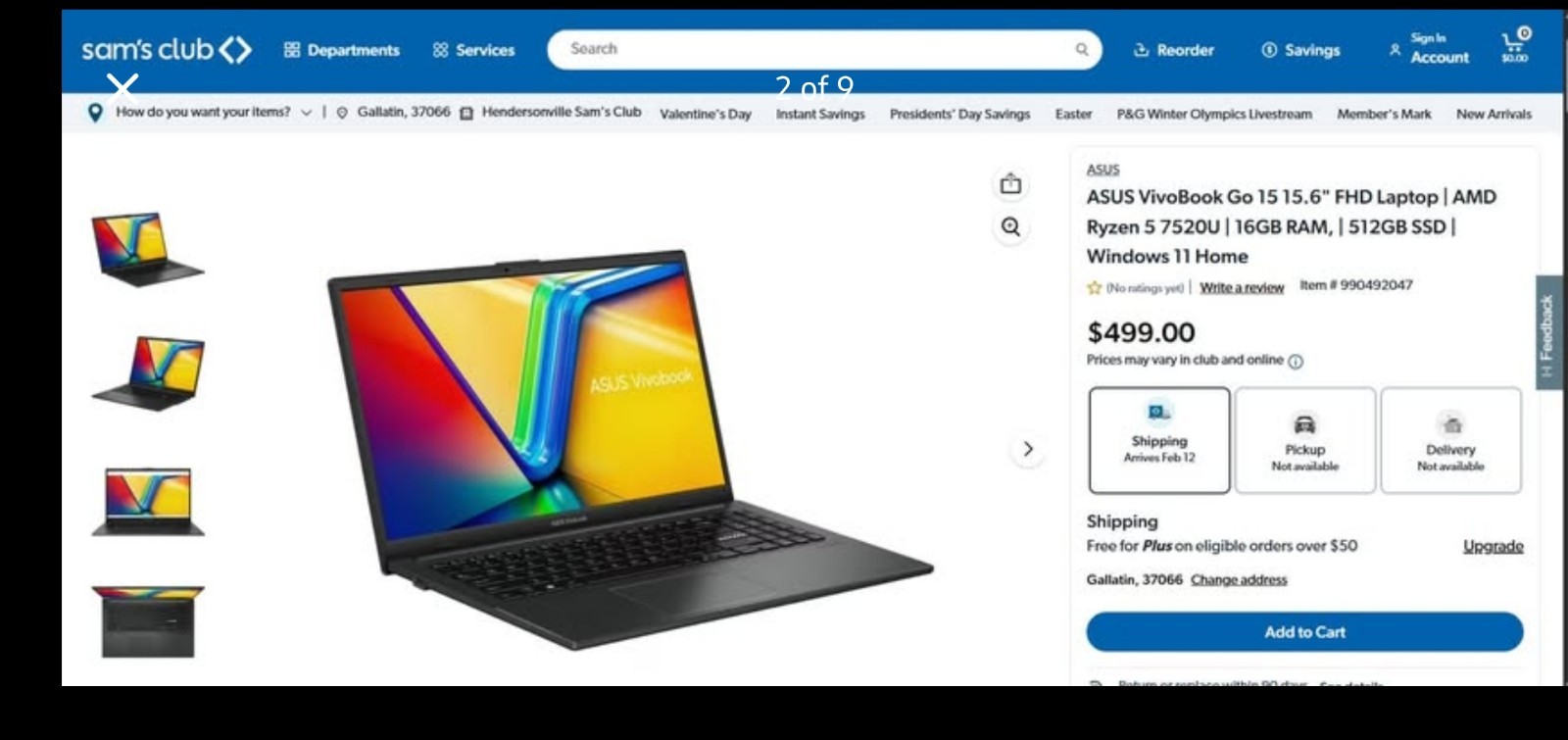 ASUS Vivobook Go E15 Ryzen 5 7520U 16GB RAM 512GB SSD 15″ Laptop