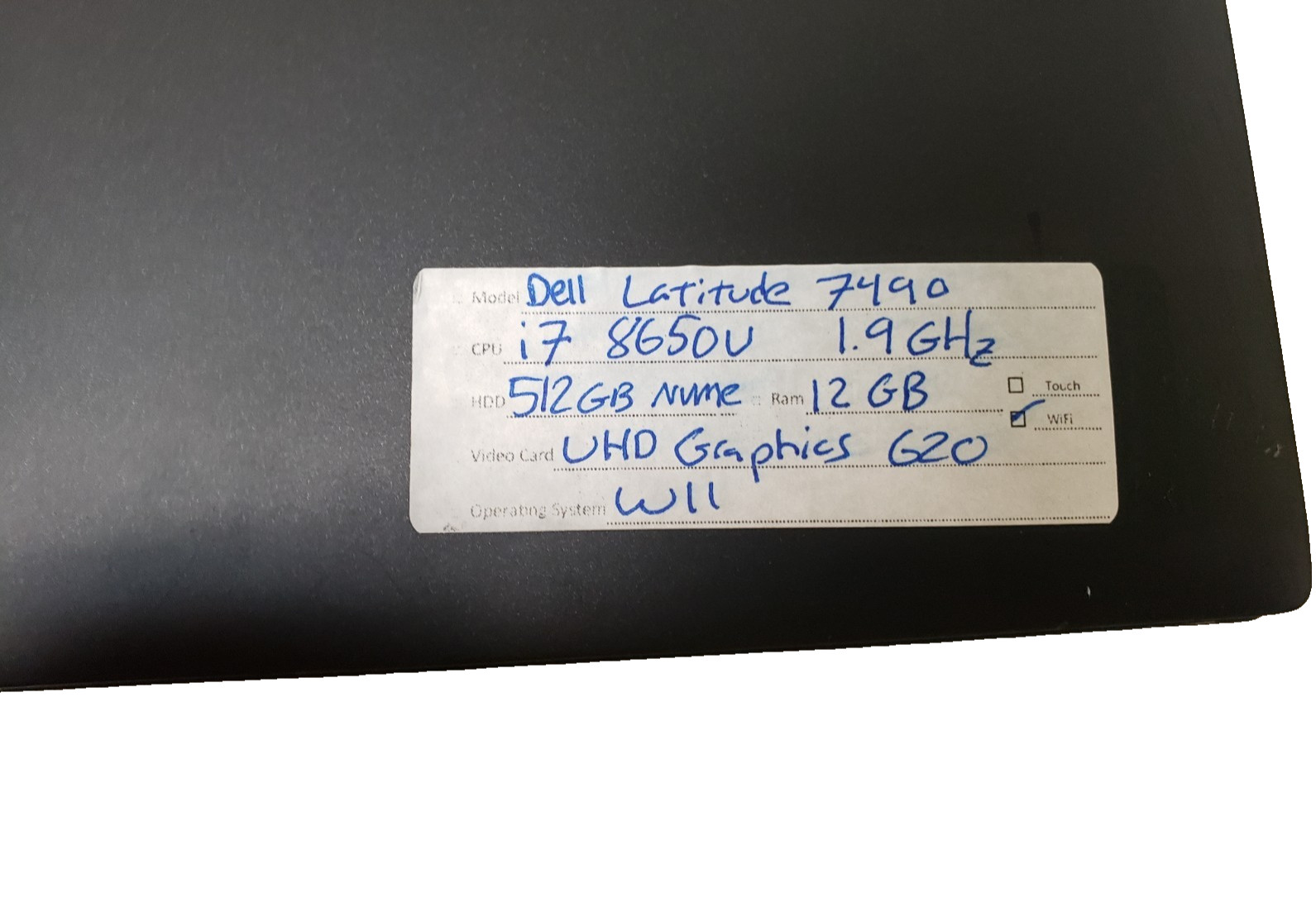 DELL LATITUDE 7490 Laptop i7 8650u 1.9GHz 512GB NVME 12Gb UHD Graphics 620 win11